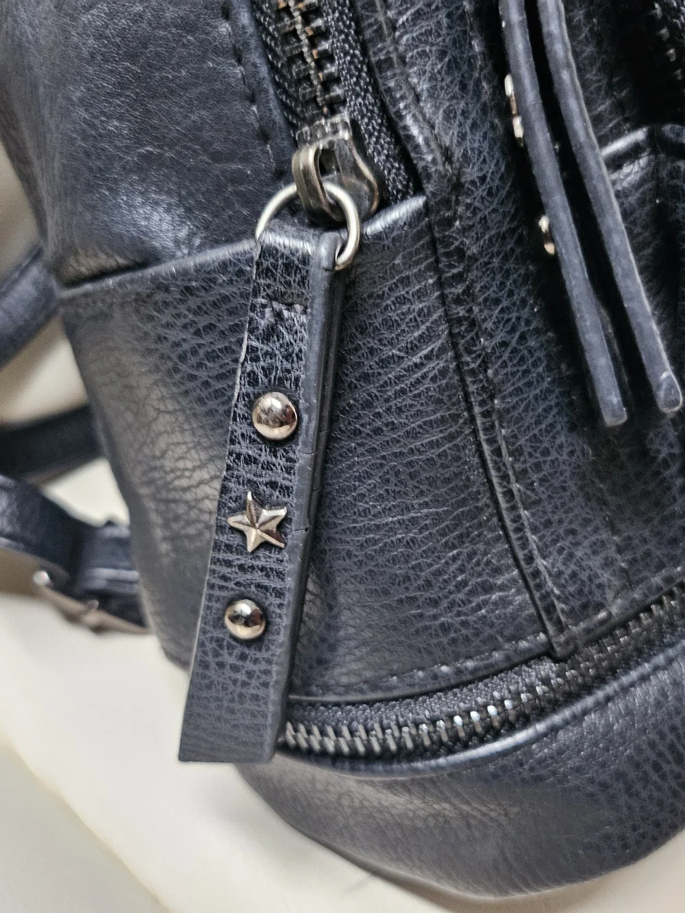 Mudd Black Leather Mini Backpack